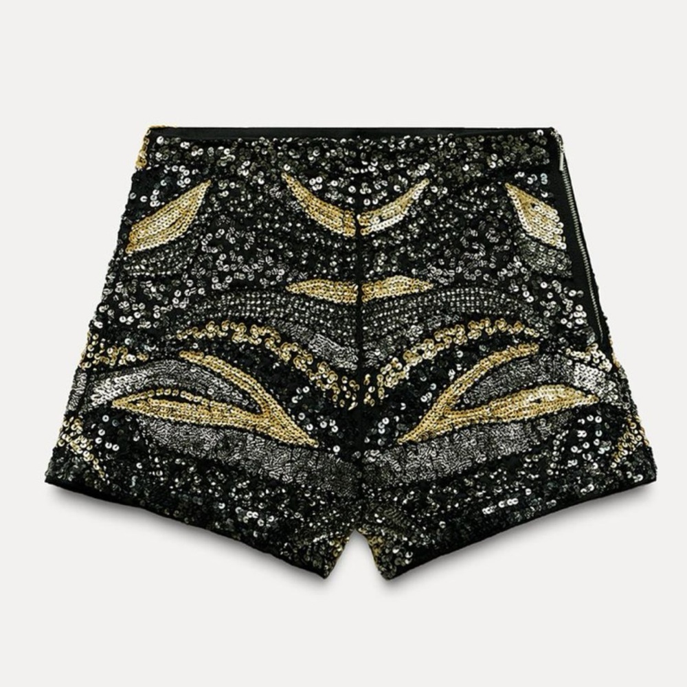 NWT ZARA SEQUIN SHORTS - Picture 10 of 16